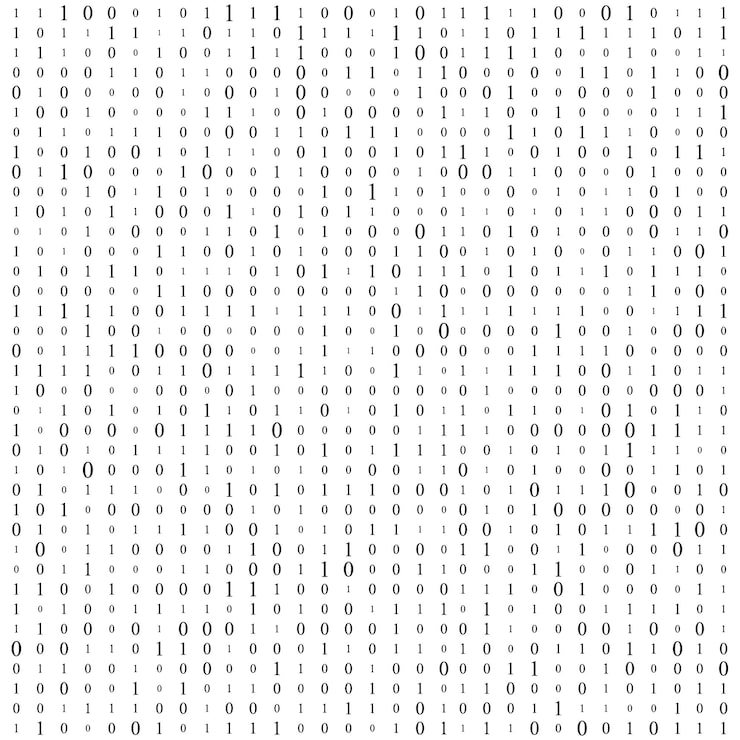 Vector background with numbers on screen binary code zero one computer code coding