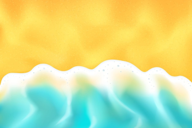 Vector background with ocean wave and sandy beach