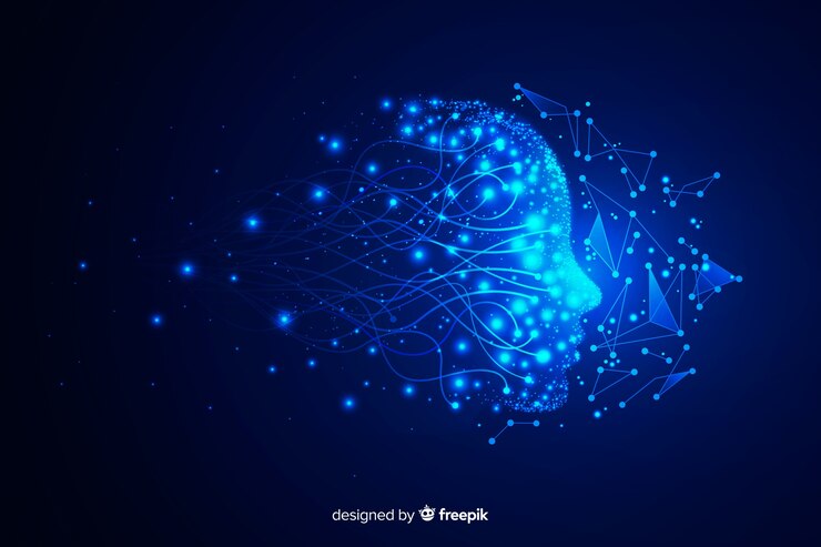 Vector background with particle face