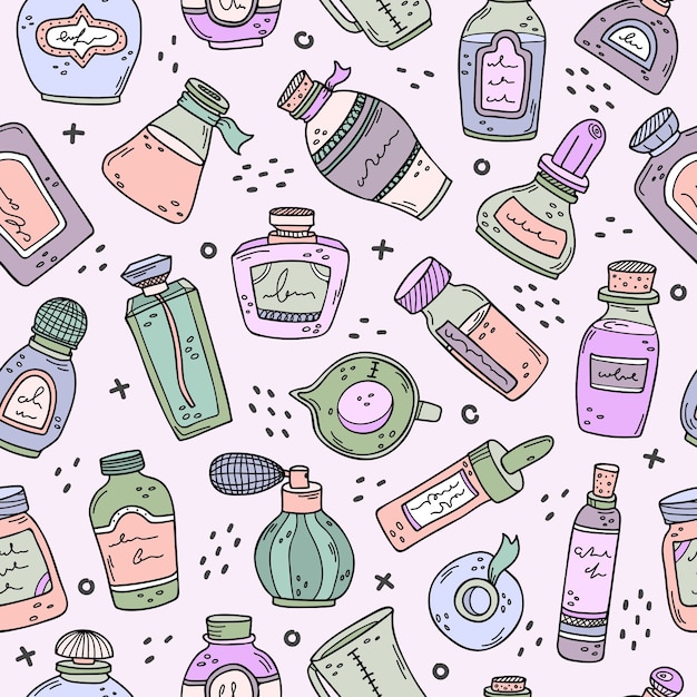 Background with perfume bottles