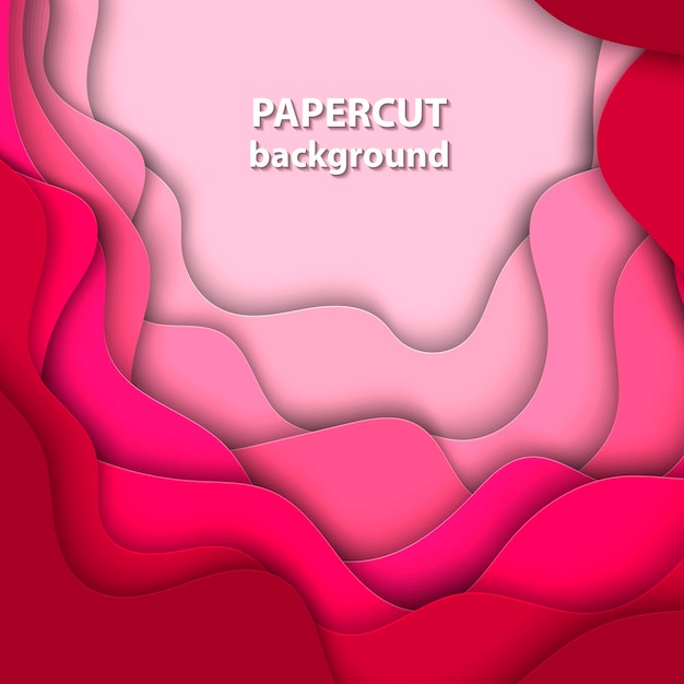 핑크 컬러 종이 잘라 모양 3d 추상 종이 예술 배경