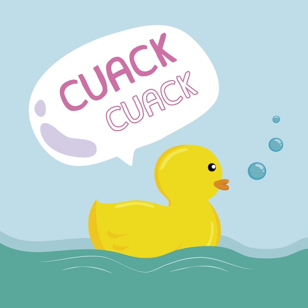 Vector background with plastic duck