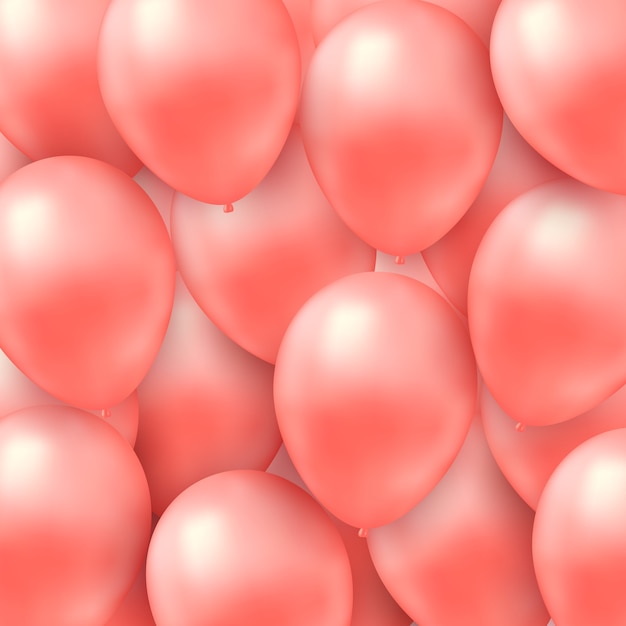 Background with realistic helium balloons.