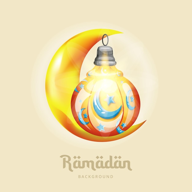 Background with realistic Islamic lanterns