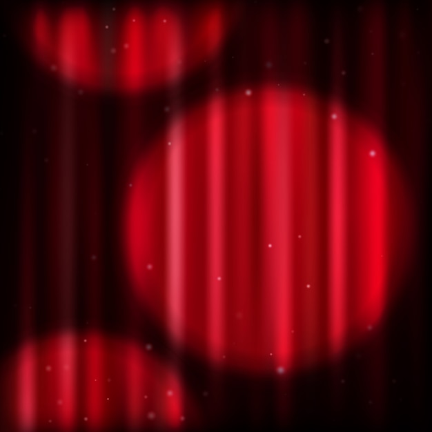 Vector background with red curtain and spot light.   file included