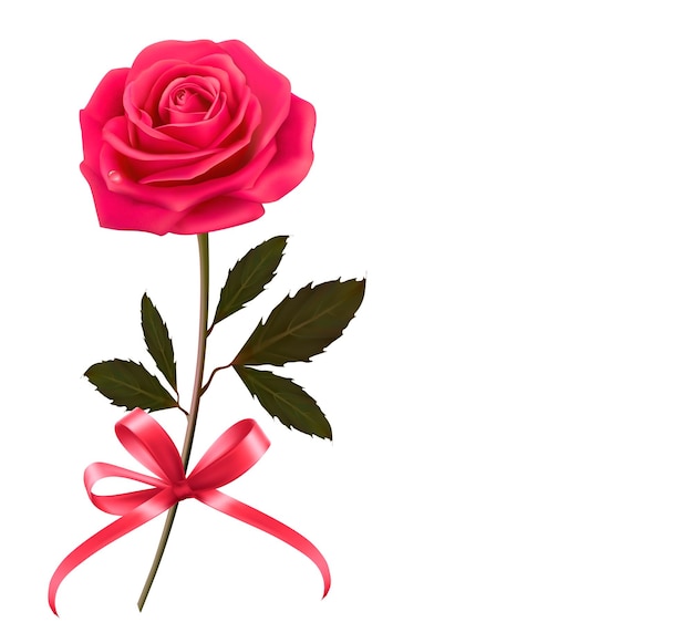 Background with rose and a bow. 