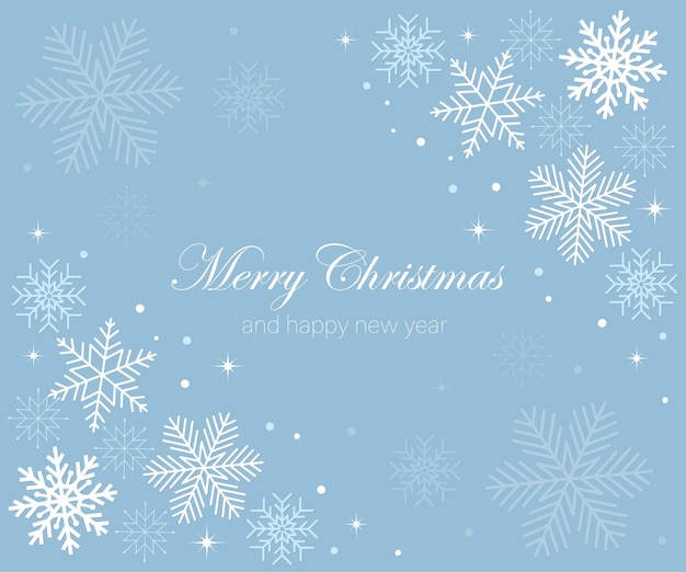 Background with snowflakes Merry Christmas and Happy new year