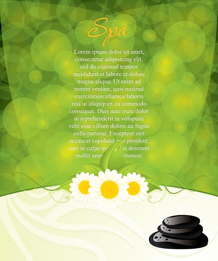 Vector background with spa stones and white flowers