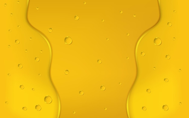 Vector background with spreading yellow petrol spotsset of liquid golden drops of water honey or oil