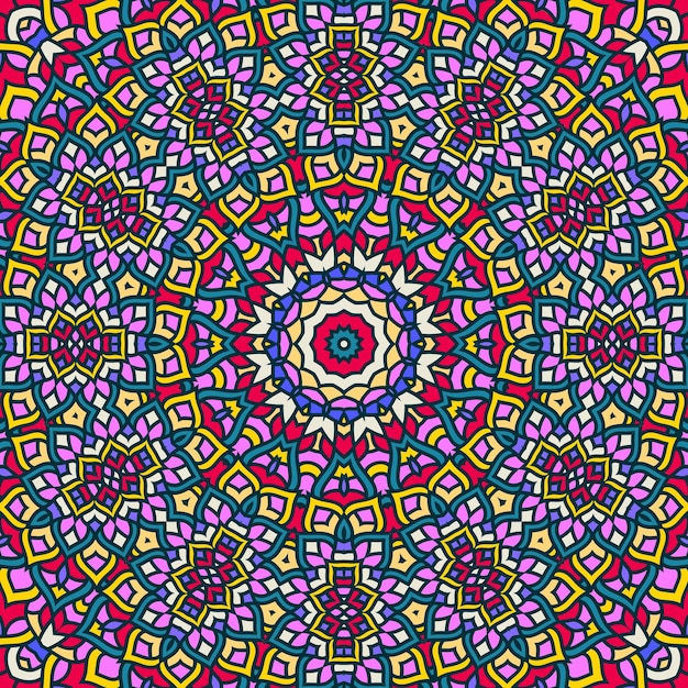 Background with a symmetrical colorful pattern, Indian pattern, oriental pattern