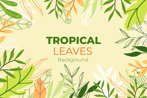 Background with tropical leaves
