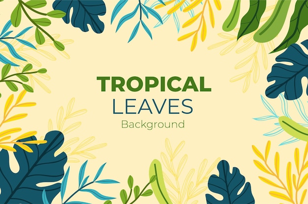 Background with tropical leaves