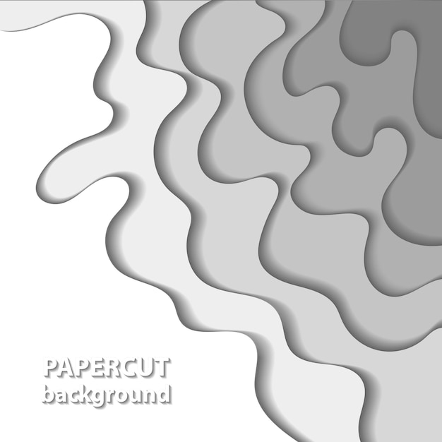 Vector background with white paper cut shapes