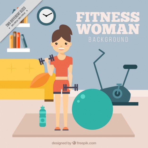 Background of woman exercising at home