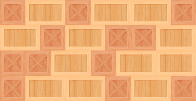 Vector background of wooden boxes boxes for storage of various substances vector illustration