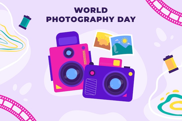 background for world photography day celebration