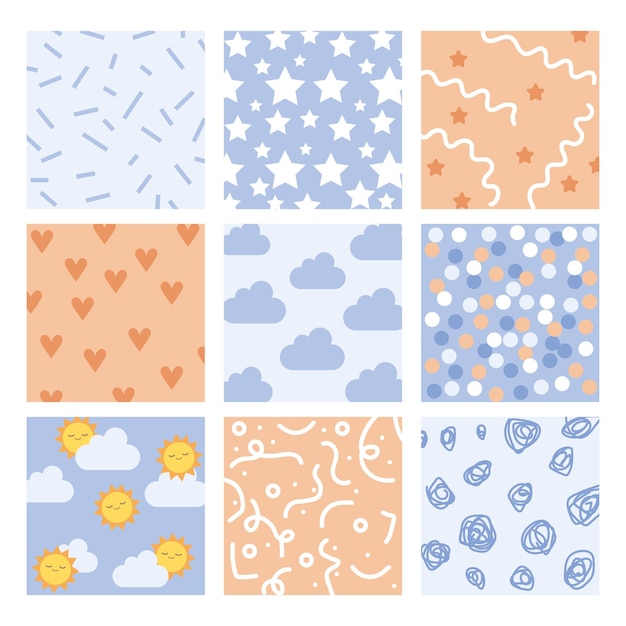 Backgrounds of baby vector set