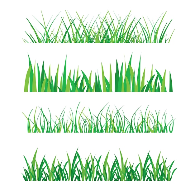 Backgrounds of green grass isolated on white