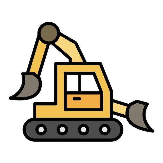 Backhoe Flat Illustration