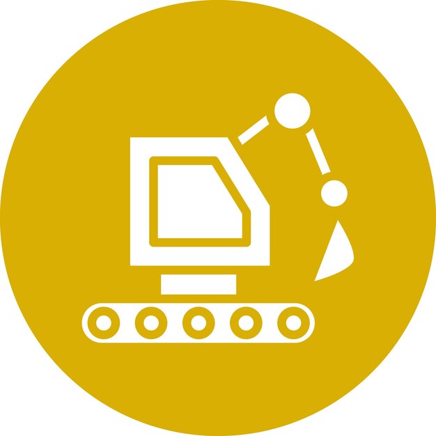 Vector backhoe icon style