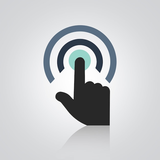 Backlinkstrategie aanraak gebaar handtekeningen Hand gebaar iconen met een zilveren abstracte achtergrond