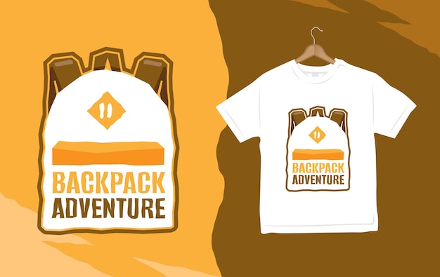 Backpack adventure illustration badge