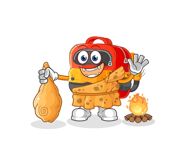 Backpack ancient cartoon cartoon mascot vector