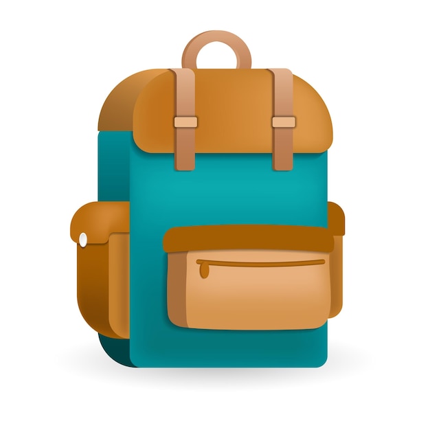 Backpack Bag icon 3d illustration from outdoor recreation collection Creative Backpack Bag 3d icon for web design templates infographics and more