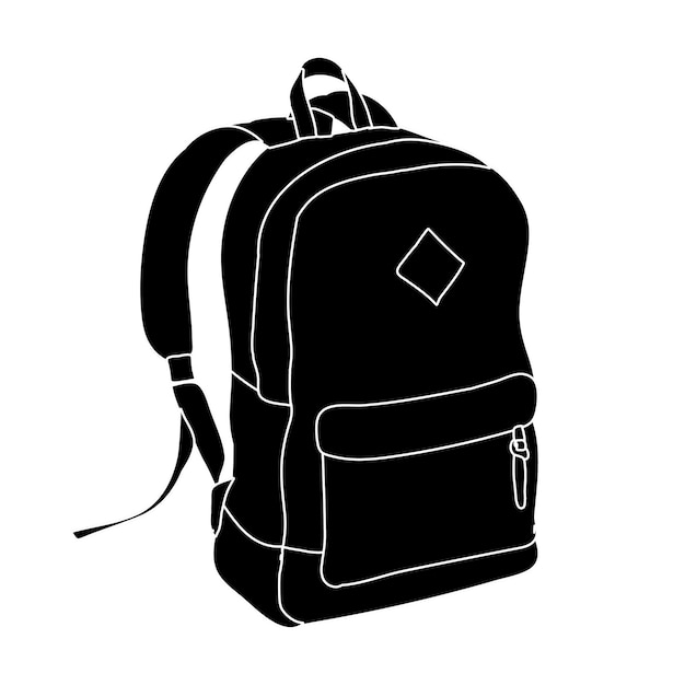 Premium Vector | Backpack black silhouette