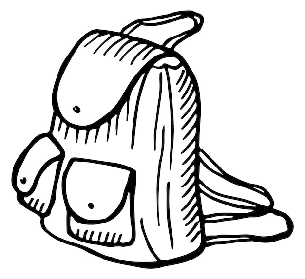 Backpack doodle School bag drawing Hand drawn icon