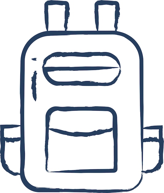 Backpack hand drawn vector illustration