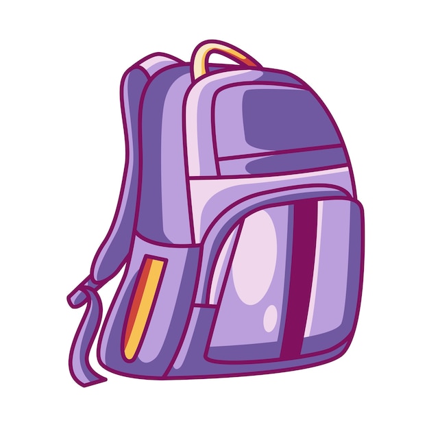 Vector backpack icon flat illustration