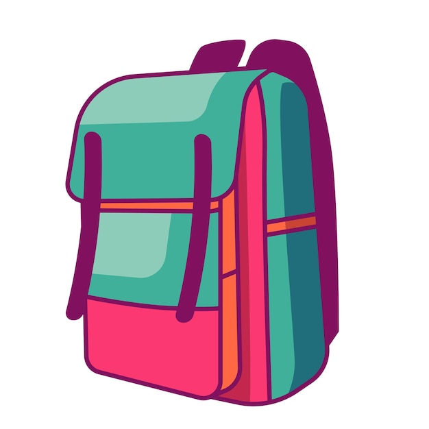 Backpack icon flat illustration