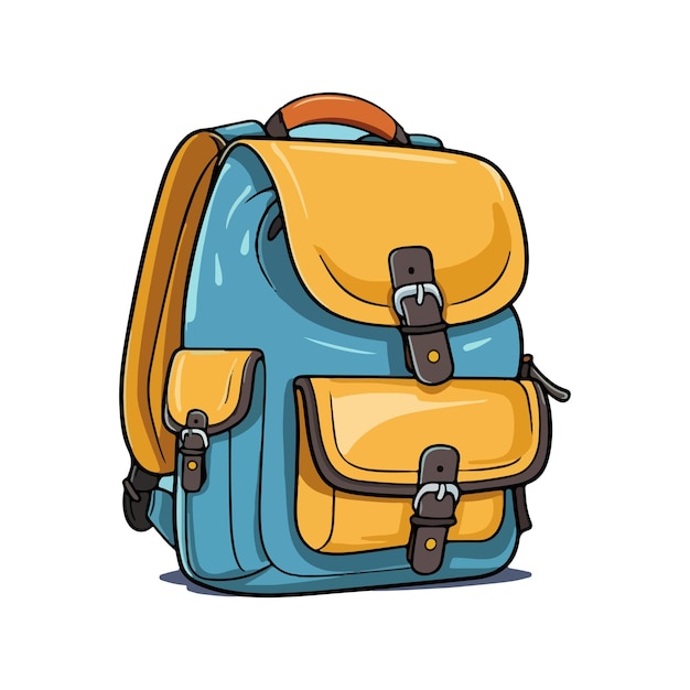 Backpack icon flat vector illustration
