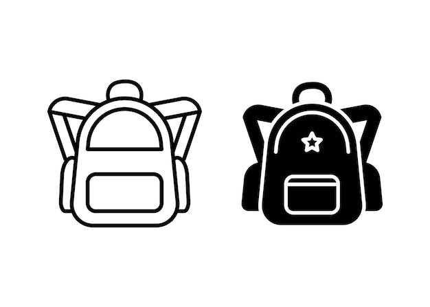 Backpack icon silhouette