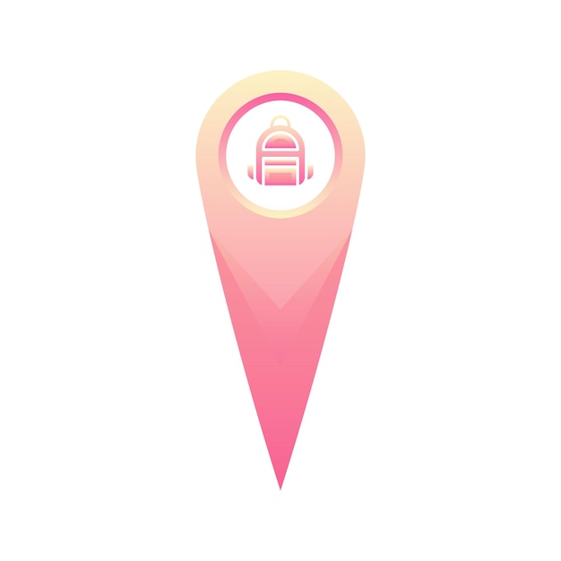 Backpack location logo gradient design template icon