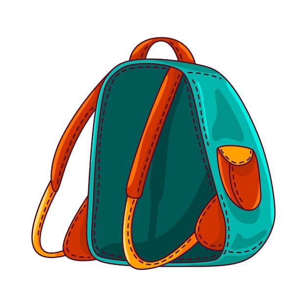 Backpack vector cartoon illustration isolated on a white background