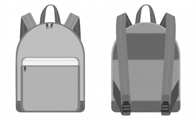 Backpack vector illustration flat sketches