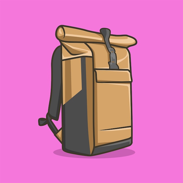 Backpack vector pink background