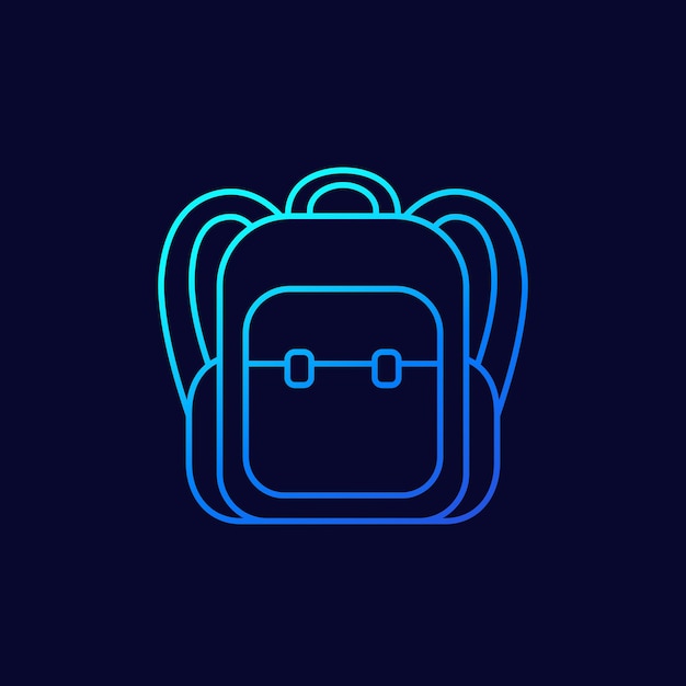 Backpack, vector thin line icon