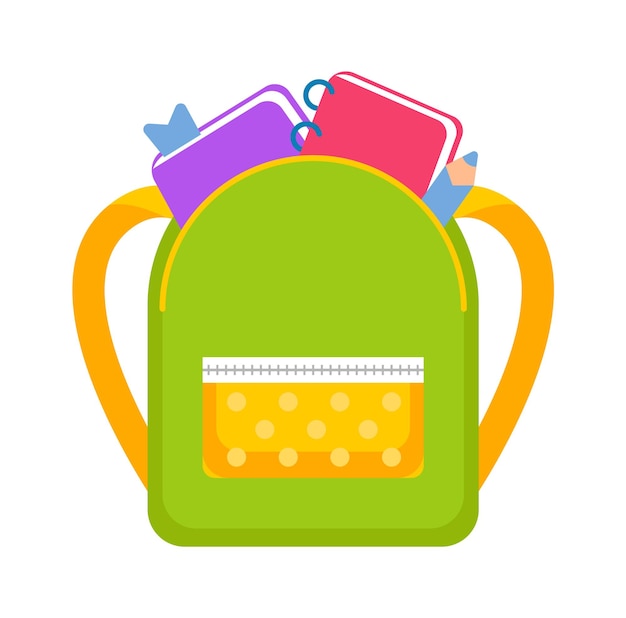 Backpack with books Back to School icon Vector illustration