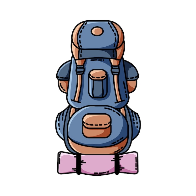 Backpack with sleeping pad icon