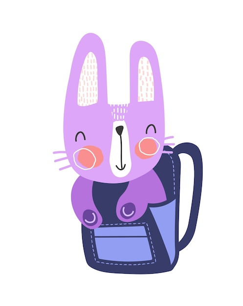 紫色のウサギのコンセプトのバックパック