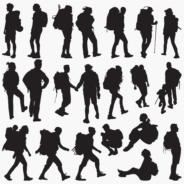 Backpacker silhouettes