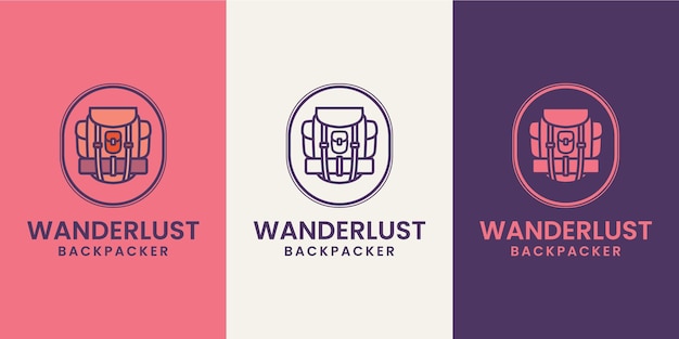 Backpacker wildernis avontuur logo