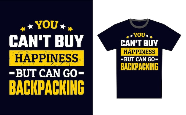 Backpacking T-shirt ontwerp sjabloon vector