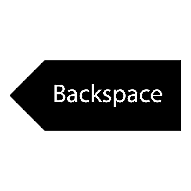 Дизайн символа векторной иллюстрации кнопки Backspace