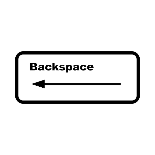 Дизайн символа иллюстрации векторной иконы кнопки backspace