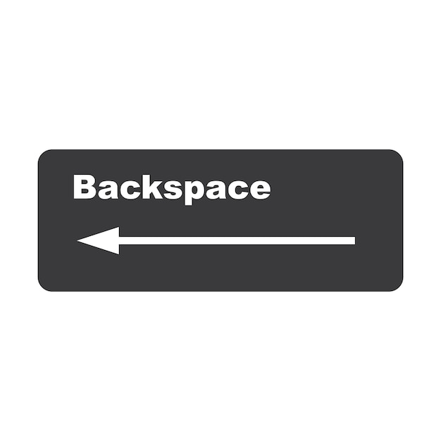 Дизайн символа иллюстрации векторной иконы кнопки backspace