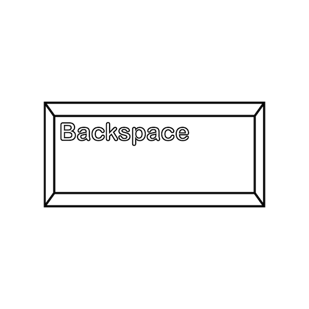 Vector backspace button icon